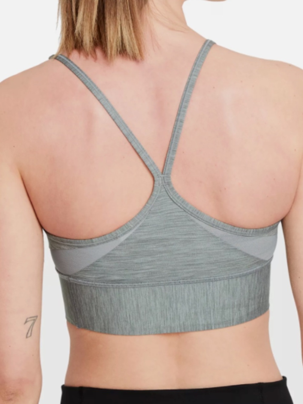 Nike Dri-Fit Indy Olive/Gray Racerback Light Support padded Sports Bra, lg - Picture 8 of 8